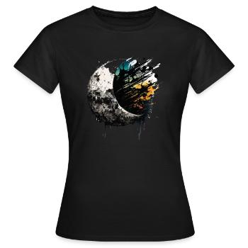 Demi-Lune Color Drop Coloré - T-shirt Femme - noir - Devant - AI Model Female 172 dark (172cm)