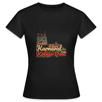 Cathédrale de Cologne Souvenir Kölsch Kölle - T-shirt Femme - noir - Devant - AI Model Female 172 dark (172cm)