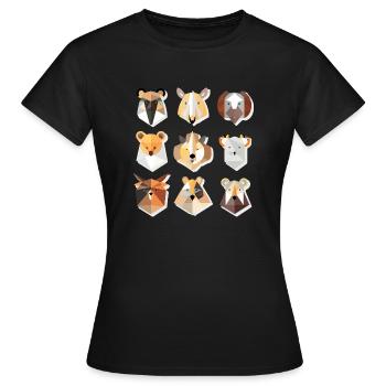 Geometric animals - Women's T-Shirt - black - Front - AI Model Female 172 dark (172cm)