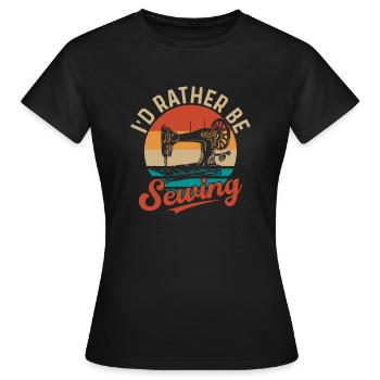 Je préfère coudre des machines à coudre - T-shirt Femme - noir - Devant - AI Model Female 172 dark (172cm)