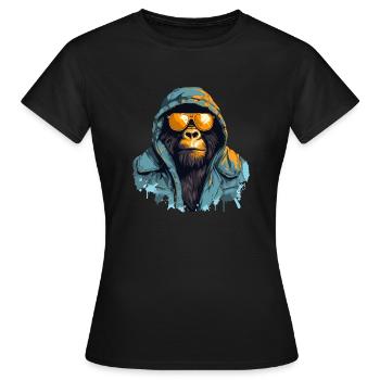 Streetstyle-Berggorilla | Gorilla-Liebhaber - Frauen T-Shirt - Schwarz - Vorne - AI Model Female 172 dark (172cm)