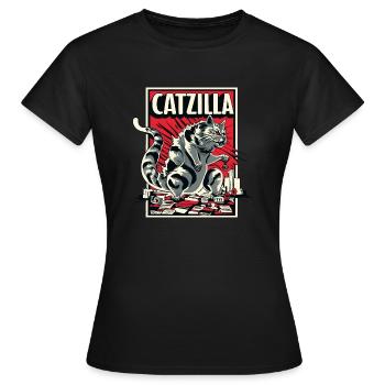 Catzilla suivant - T-shirt Femme - noir - Devant - AI Model Female 172 dark (172cm)
