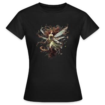 Fée des bois - T-shirt Femme - noir - Devant - AI Model Female 172 dark (172cm)