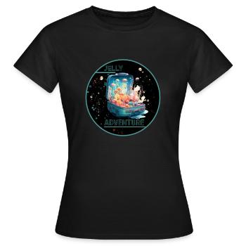 Jelly Adventure - trendy Quallen Print - Frauen T-Shirt - Schwarz - Vorne - AI Model Female 172 dark (172cm)