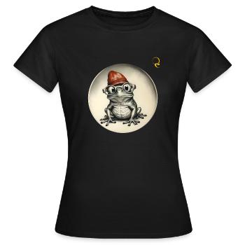 GRENOUILLE AVEC DES LUNETTES - T-shirt Femme - noir - Devant - AI Model Female 172 dark (172cm)
