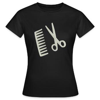 Hair salon - Women's T-Shirt - black - Front - AI Model Female 172 dark (172cm)