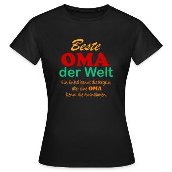 Beste Oma der Welt - Frauen T-Shirt - Schwarz - Vorne - AI Model Female 172 dark (172cm)