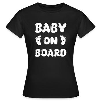 baby on board babyfüße - Frauen T-Shirt - Schwarz - Vorne - AI Model Female 172 dark (172cm)