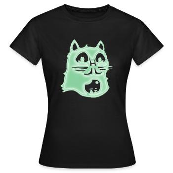 Psychedelische Katze - Frauen T-Shirt - Schwarz - Vorne - AI Model Female 172 dark (172cm)