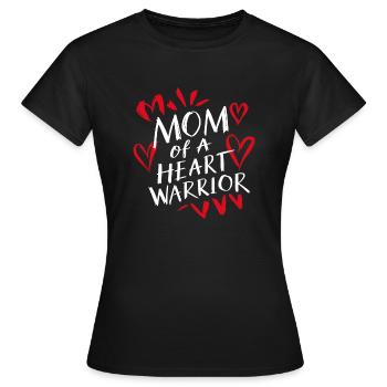 Herzkrieger Mama. Stolze Mama eines Herz-Kämpfers - Frauen T-Shirt - Schwarz - Vorne - AI Model Female 172 dark (172cm)