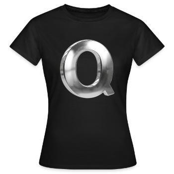 Chrome ,, Q " Métallisé - T-shirt Femme - noir - Devant - AI Model Female 172 dark (172cm)