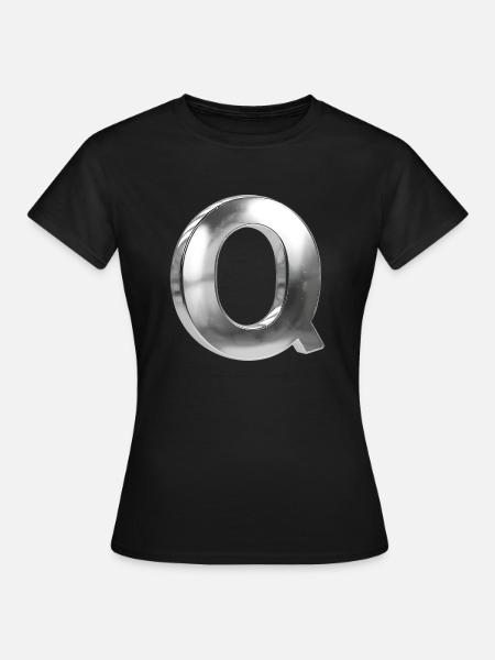 Chrome ,, Q " Metallic - Frauen T-Shirt - Schwarz