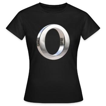 Chrome ,, O " Métallisé - T-shirt Femme - noir - Devant - AI Model Female 172 dark (172cm)