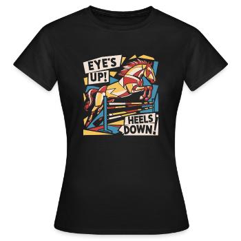 Les yeux vers le haut, les talons vers le bas - T-shirt Femme - noir - Devant - AI Model Female 172 dark (172cm)