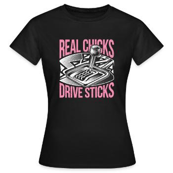Les femmes puissantes adorent les engrenages - T-shirt Femme - noir - Devant - AI Model Female 172 dark (172cm)