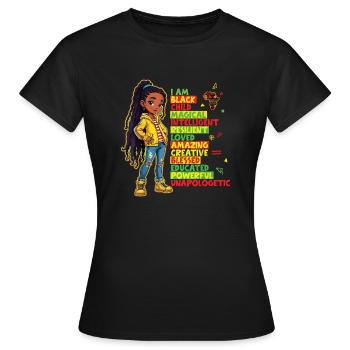 I Am Black Child History Month African American - T-shirt Femme - noir - Devant - AI Model Female 172 dark (172cm)