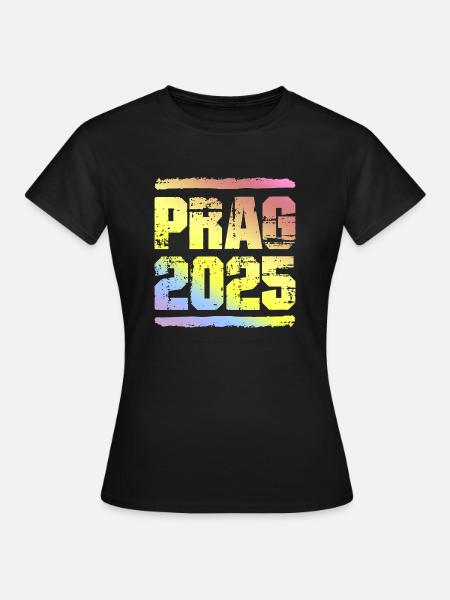 Prag 2025 Bunt - Frauen T-Shirt - Schwarz