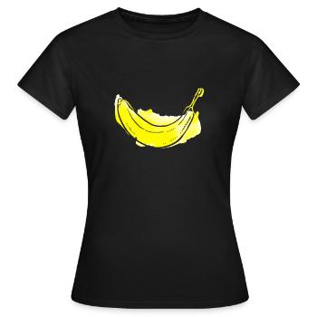 Banane fruit fruit cadeau délicieux écorce jaune - T-shirt Femme - noir - Devant - AI Model Female 172 dark (172cm)