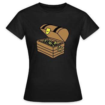 coffre au trésor - T-shirt Femme - noir - Devant - AI Model Female 172 dark (172cm)