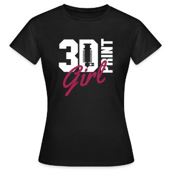 3d print girl - Frauen T-Shirt - Schwarz - Vorne - AI Model Female 172 dark (172cm)