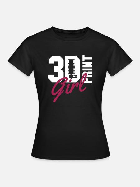 3d print girl - Women's T-Shirt - black