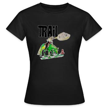 Trail - Frauen T-Shirt - Schwarz - Vorne - AI Model Female 172 dark (172cm)