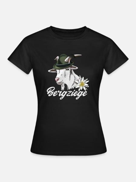 Bergziege Klettern Edelweiß Bergtour Geschenk - Frauen T-Shirt - Schwarz
