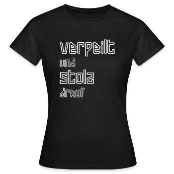 Verpeilt und stolz drauf I weiss I Geschenk - Frauen T-Shirt - Schwarz - Vorne - AI Model Female 172 dark (172cm)