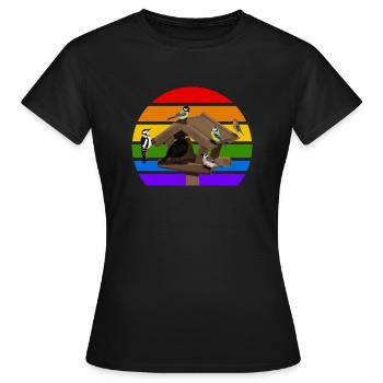 Oiseau Oiseau Arc-en-ciel Variété Oiseau chanteur - T-shirt Femme - noir - Devant - AI Model Female 172 dark (172cm)