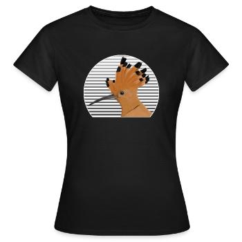 Observateur d'oiseaux amateur d'oiseaux huppe fasciée - T-shirt Femme - noir - Devant - AI Model Female 172 dark (172cm)