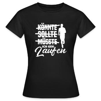 Ich Geh Laufen - Frauen T-Shirt - Schwarz - Vorne - AI Model Female 172 dark (172cm)