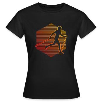Marche Hommes Marcheuse Marche Marche Nordique - T-shirt Femme - noir - Devant - AI Model Female 172 dark (172cm)