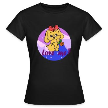 Cute puppy - Love me - Love me! - Women's T-Shirt - black - Front - AI Model Female 172 dark (172cm)