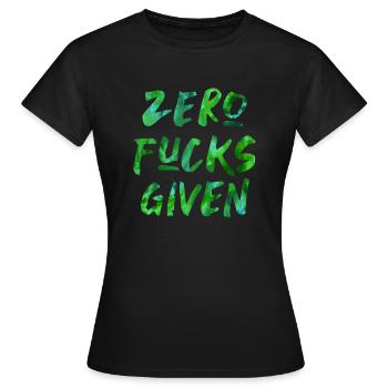 Zero Fucks Given - Frauen T-Shirt - Schwarz - Vorne - AI Model Female 172 dark (172cm)