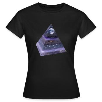 Pyramide de la pleine lune - T-shirt Femme - noir - Devant - AI Model Female 172 dark (172cm)