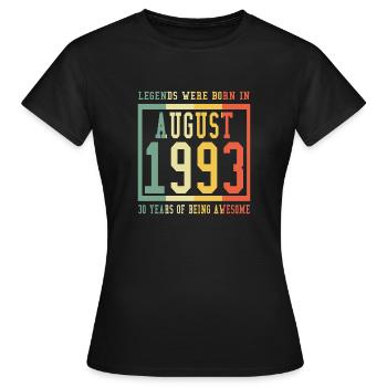 AUGUST 1993 Jahrestag - Frauen T-Shirt - Schwarz - Vorne - AI Model Female 172 dark (172cm)