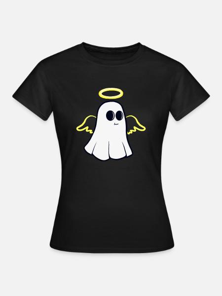 Schutzengel Gespenst - Dame-T-shirt - sort