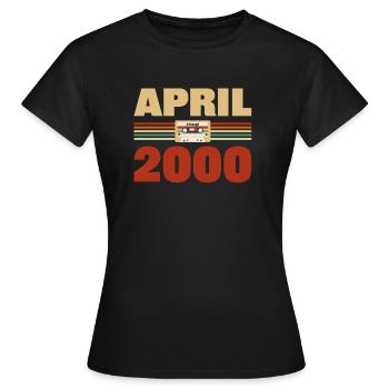 23rd birthday April Year 2000 Gift idea - Women's T-Shirt - black - Front - AI Model Female 172 dark (172cm)