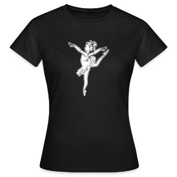 Ballerine blanche - T-shirt Femme - noir - Devant - AI Model Female 172 dark (172cm)