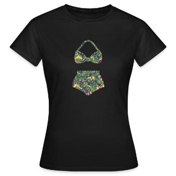 Women's swimsuit - Frauen T-Shirt - Schwarz - Vorne - AI Model Female 172 dark (172cm)