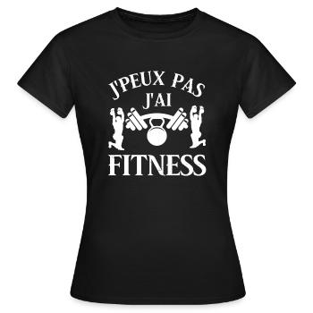 Musculation fitness - T-shirt Femme - noir - Devant - AI Model Female 172 dark (172cm)