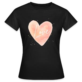 Frauen Tshirt Love Shirt - Frauen T-Shirt - Schwarz - Vorne - AI Model Female 172 dark (172cm)