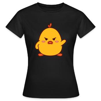 Angry Chicken - Frauen T-Shirt - Schwarz - Vorne - AI Model Female 172 dark (172cm)