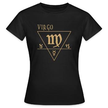 Jungfrau - Frauen T-Shirt - Schwarz - Vorne - AI Model Female 172 dark (172cm)
