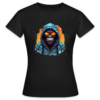 Streetstyle-Berggorilla | Gorilla-Liebhaber - Frauen T-Shirt - Schwarz - Vorne - AI Model Female 172 dark (172cm)