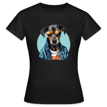 Streetstyle-Hund | Hundeliebhaber - Frauen T-Shirt - Schwarz - Vorne - AI Model Female 172 dark (172cm)