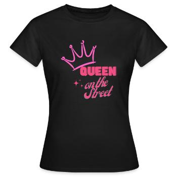 Mariée dans la rue / enterrement de vie de garçon - T-shirt Femme - noir - Devant - AI Model Female 172 dark (172cm)