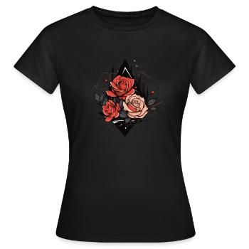 Rote Rosen - Frauen T-Shirt - Schwarz - Vorne - AI Model Female 172 dark (172cm)