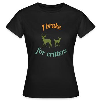 Je freine pour les animaux - T-shirt Femme - noir - Devant - AI Model Female 172 dark (172cm)