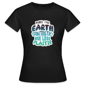 Reduce plastic - Women's T-Shirt - black - Front - AI Model Female 172 dark (172cm)